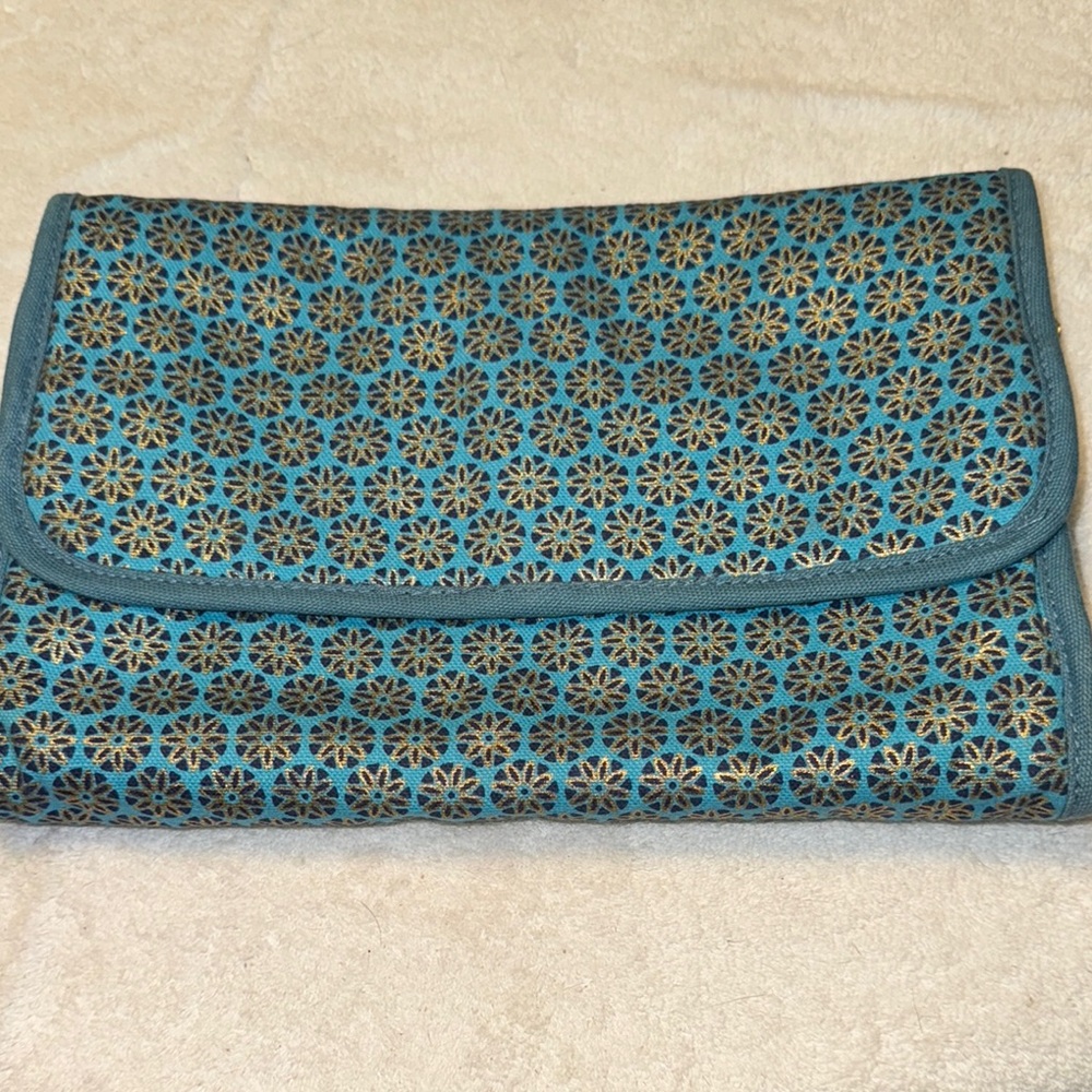 Blue and Gold Patterned Travel Bag